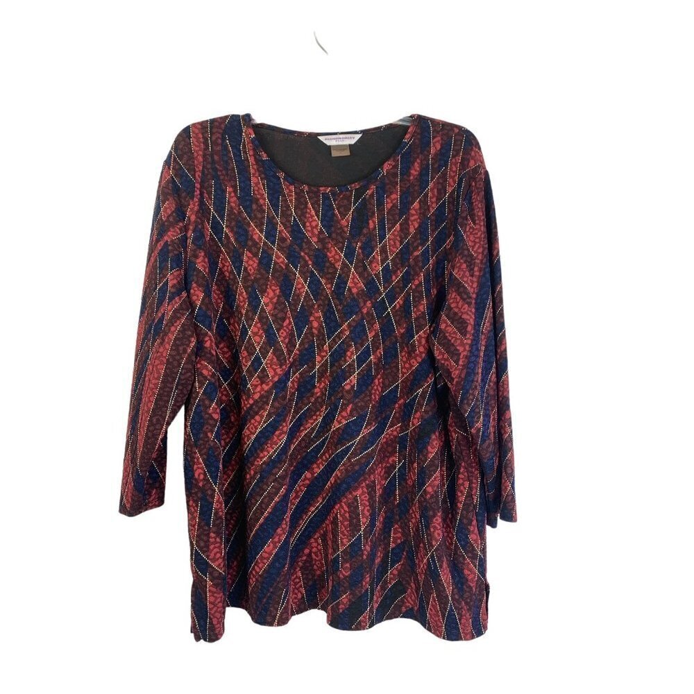 Allison Daley Plus Women's Casual Gold Streak Blouse